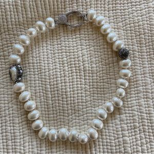 Faux pearl necklace